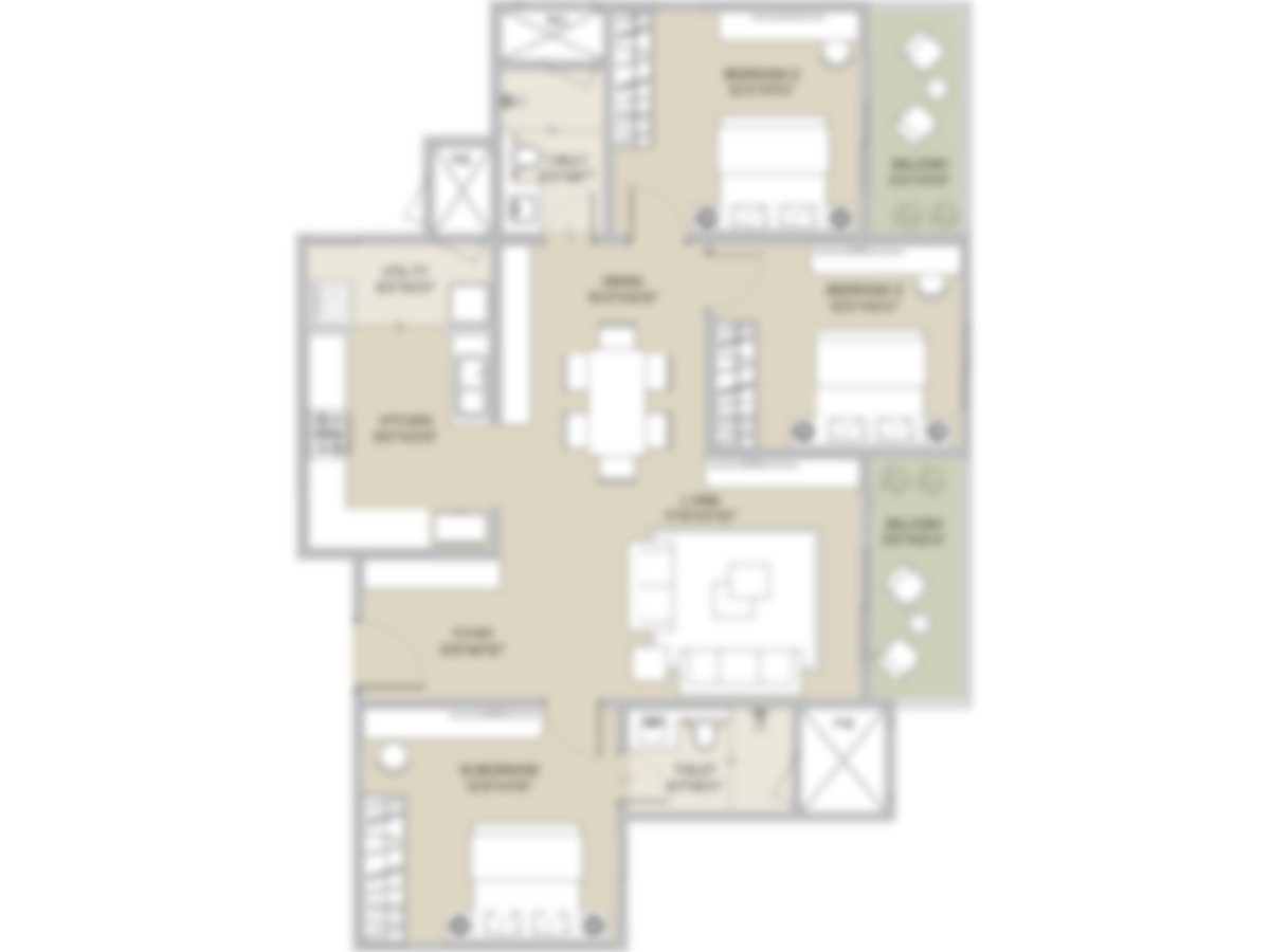 3 BHK Floor Plan